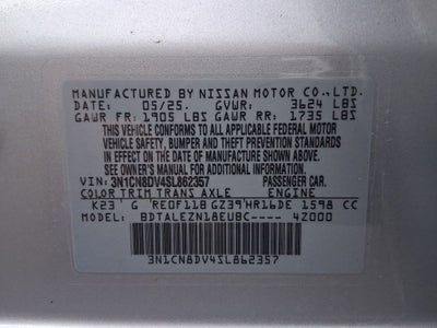2025 Nissan Versa 1.6 S