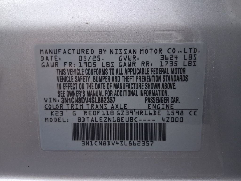 2025 Nissan Versa 1.6 S