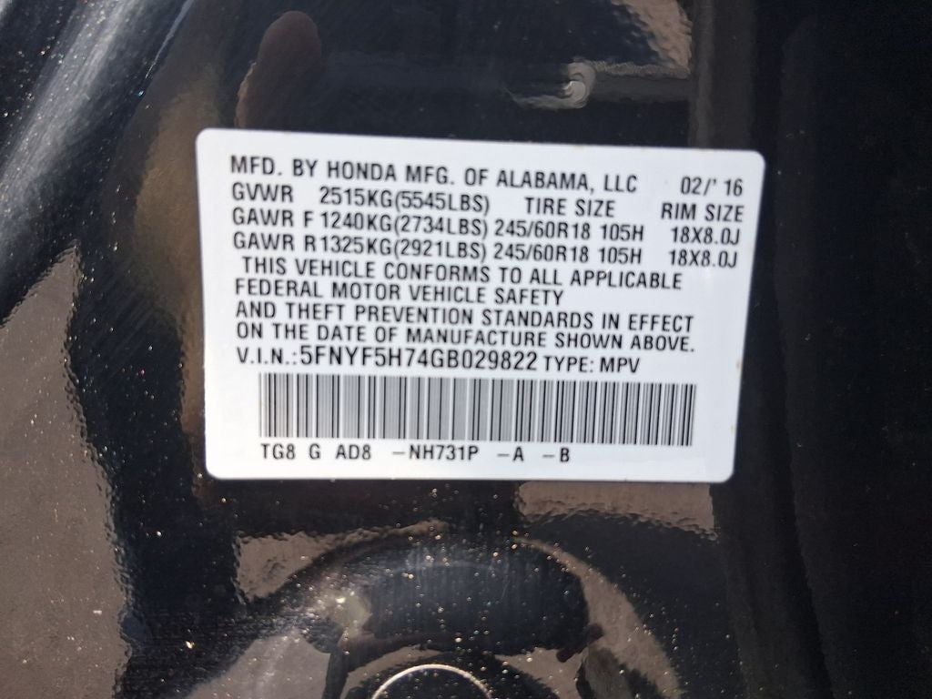 2016 Honda Pilot EX-L w/Navigation